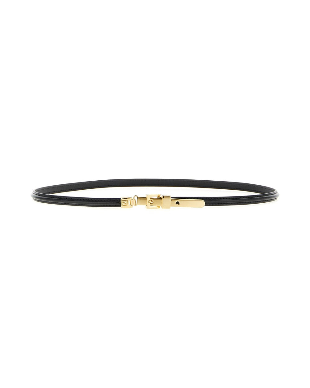 Fendi Black Calfskin Thin Belt