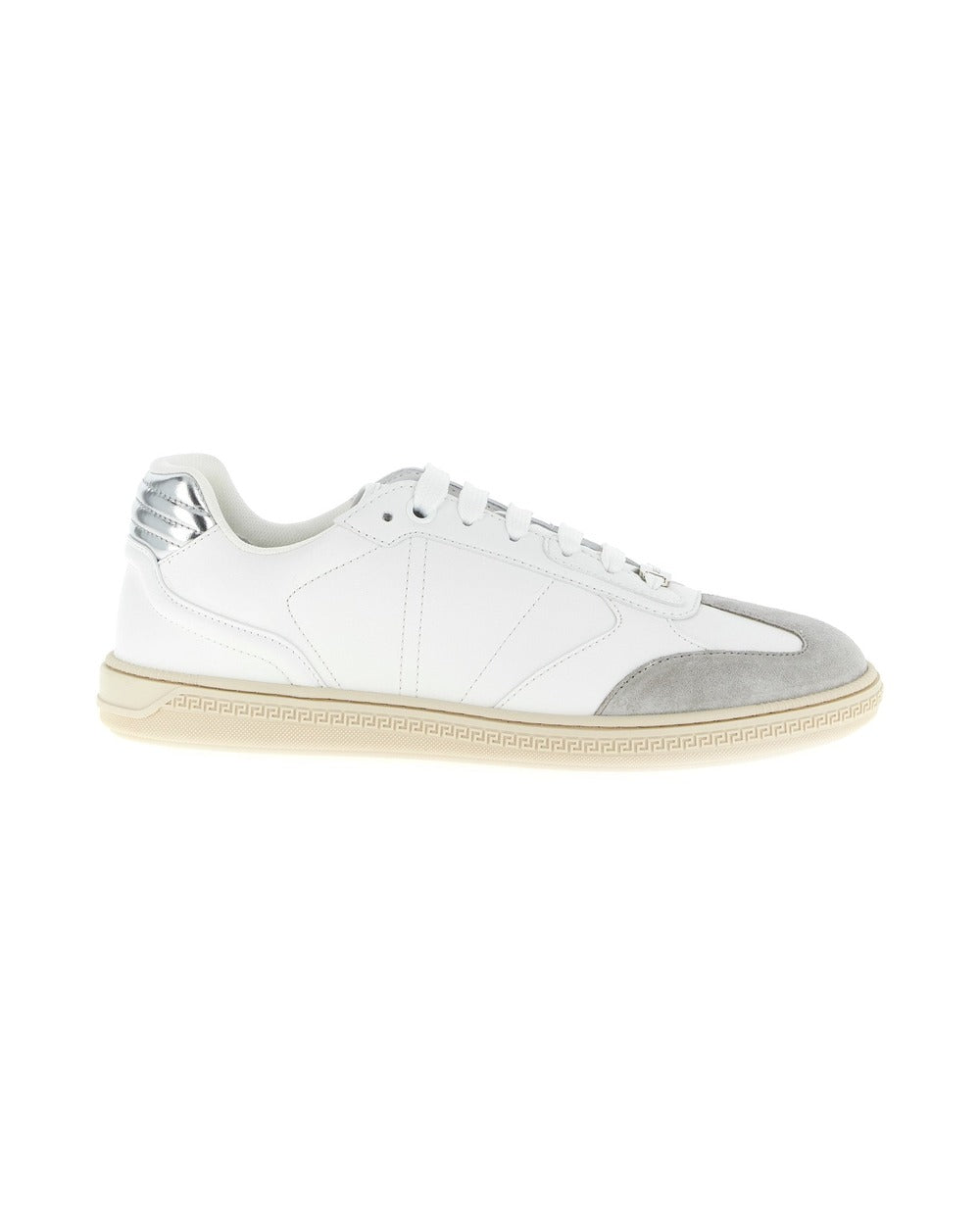 Versace White Calfskin Low Top Sneakers