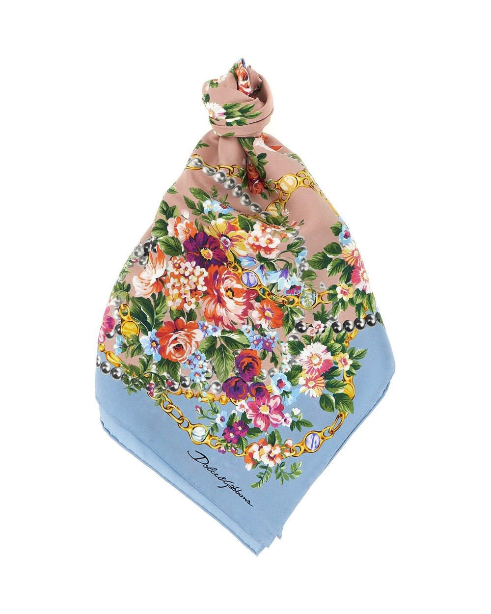 Dolce & Gabbana Blue Silk Scarf