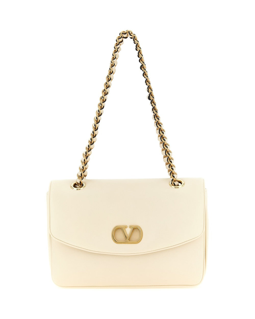 Valentino Garavani White Lamb Leather Shoulder Bag