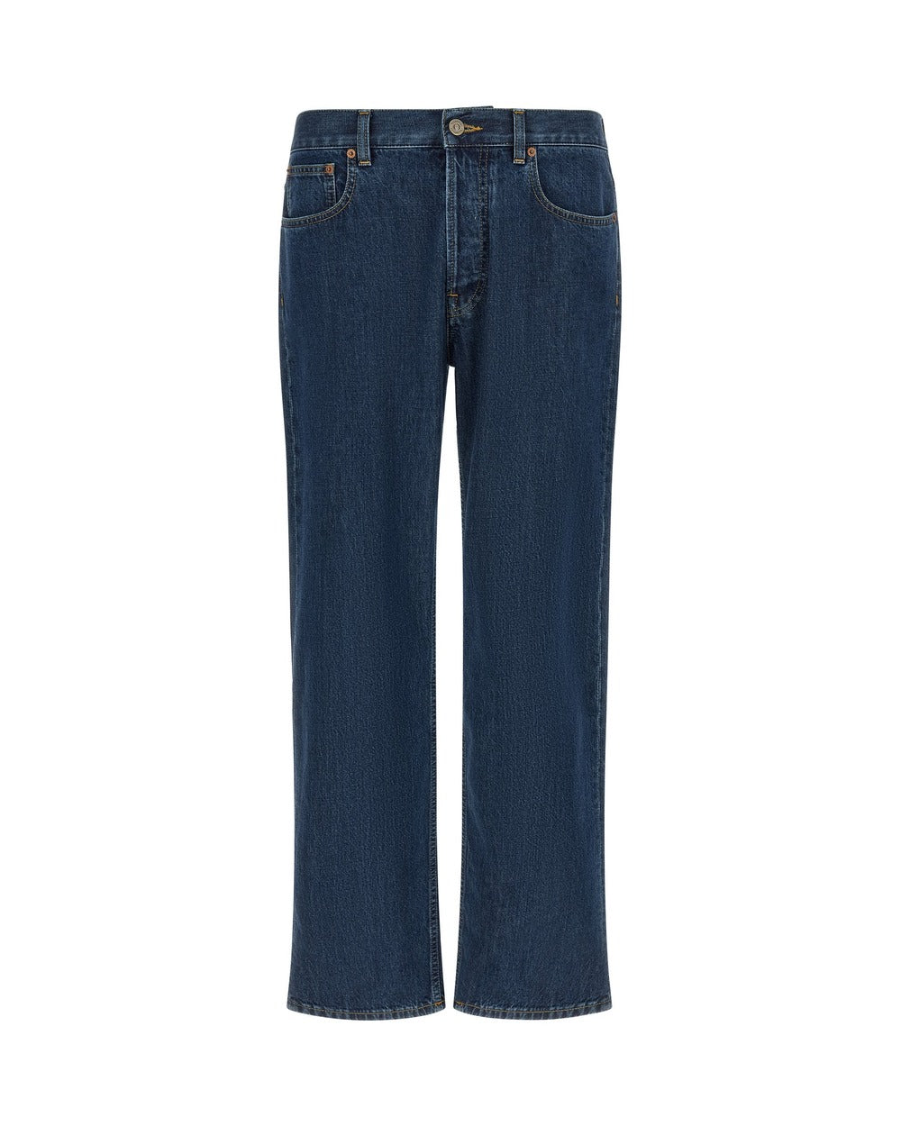Valentino Garavani Blue Cotton Straight-Leg Jeans