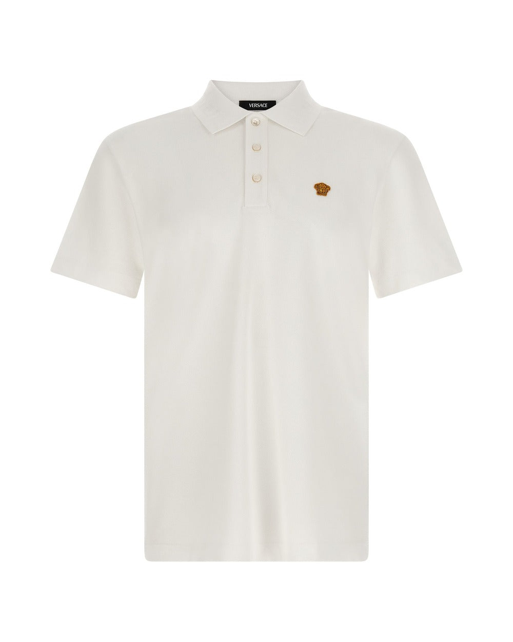 Versace White Cotton Polo Shirt