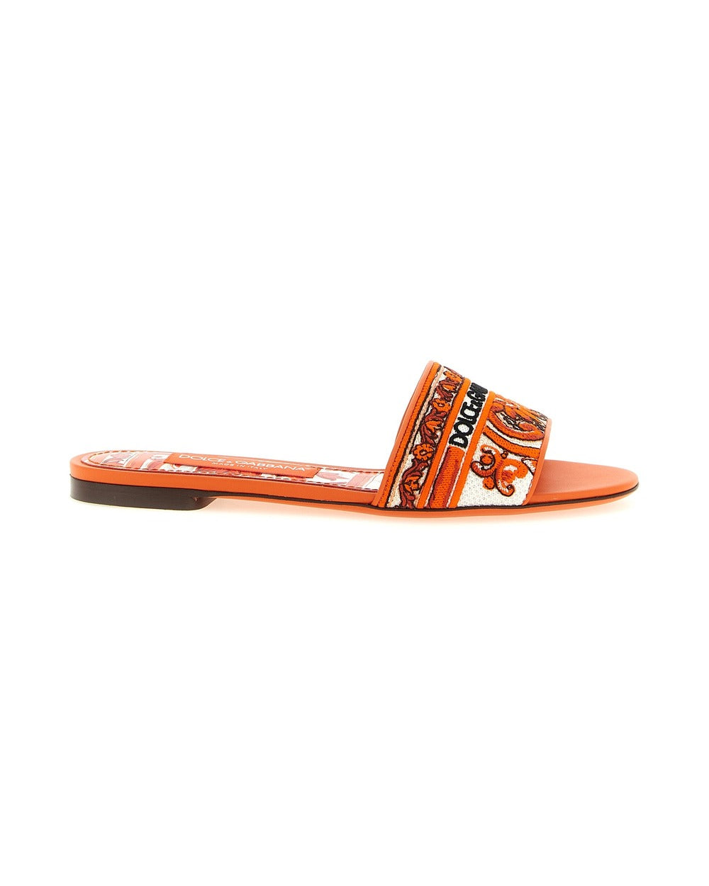 Dolce & Gabbana Orange Cotton Slides