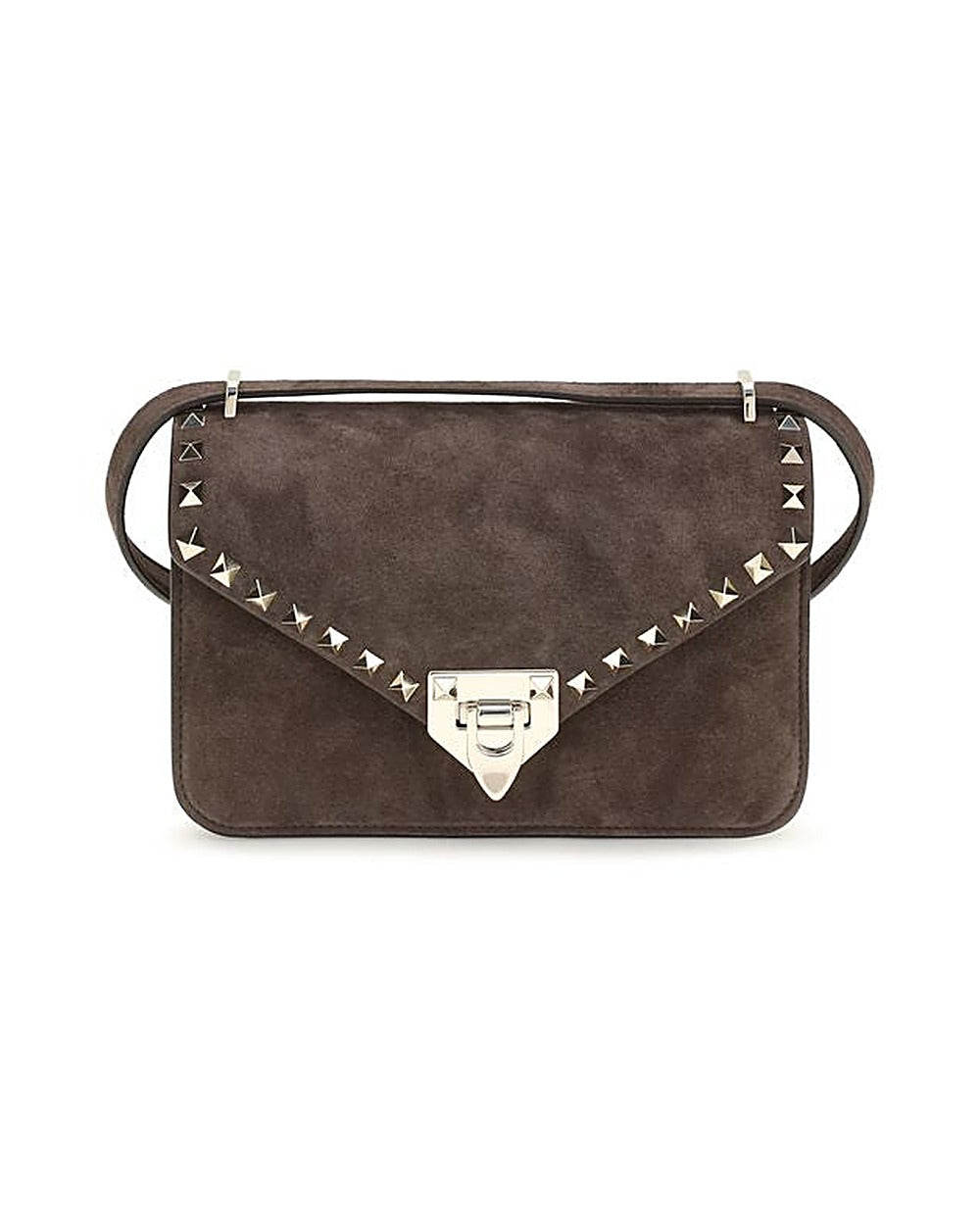 Valentino Garavani Brown Suede Leather Shoulder Bag