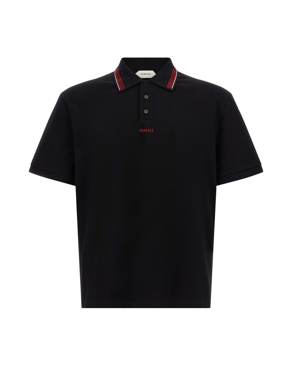 Versace Black Cotton Polo Shirt