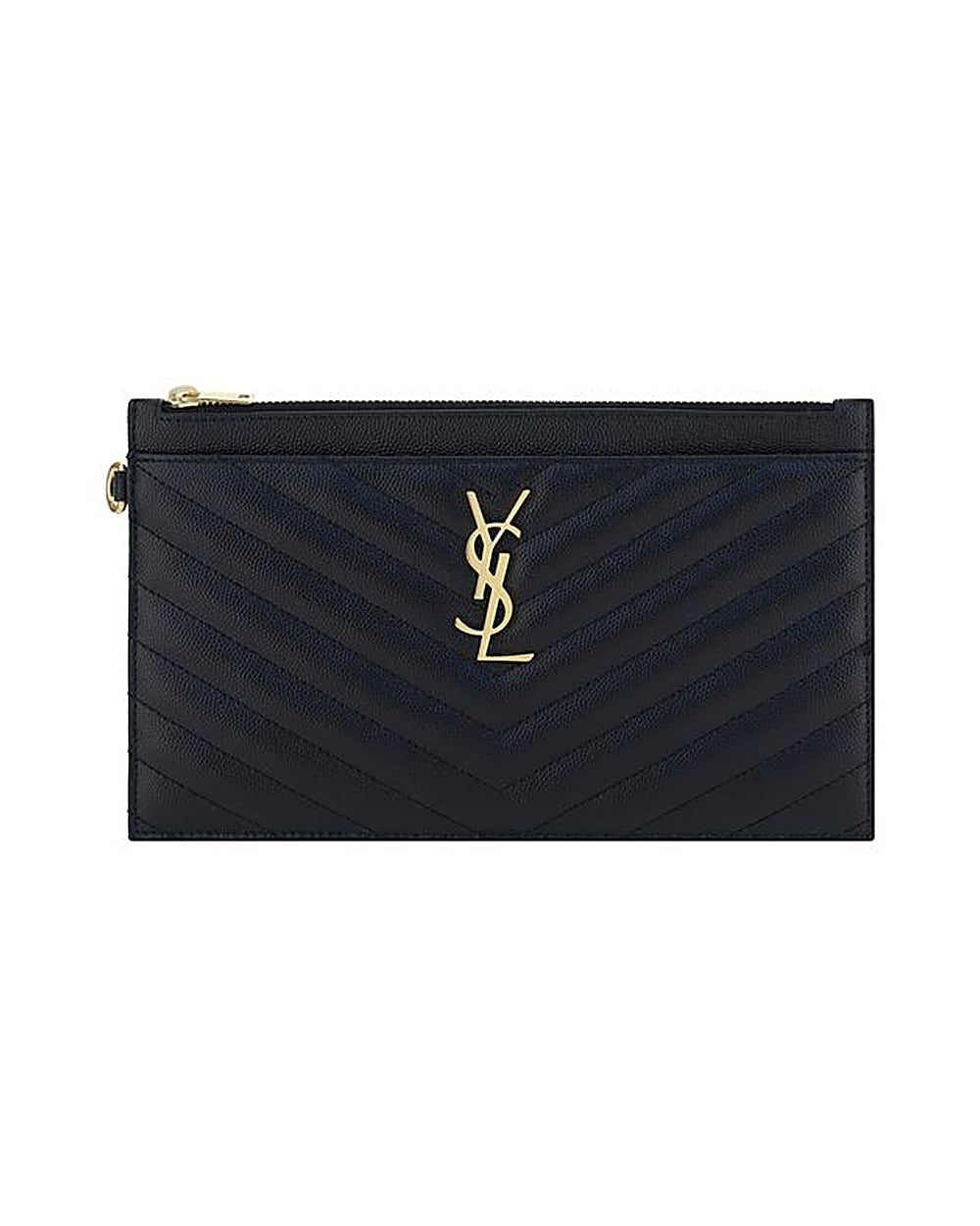 Saint Laurent Black Calf Leather Bos Taurus Clutch Bag