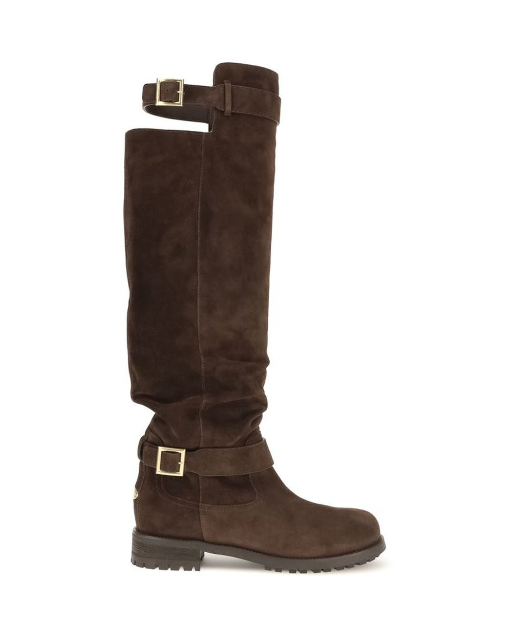Jimmy Choo Brown Calf Leather Bos Taurus Lace-Up Boots