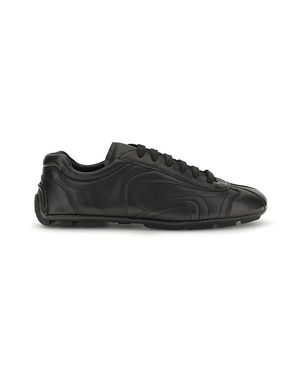 Prada Black Lamb Ovis Aries Aries Low Top Sneakers