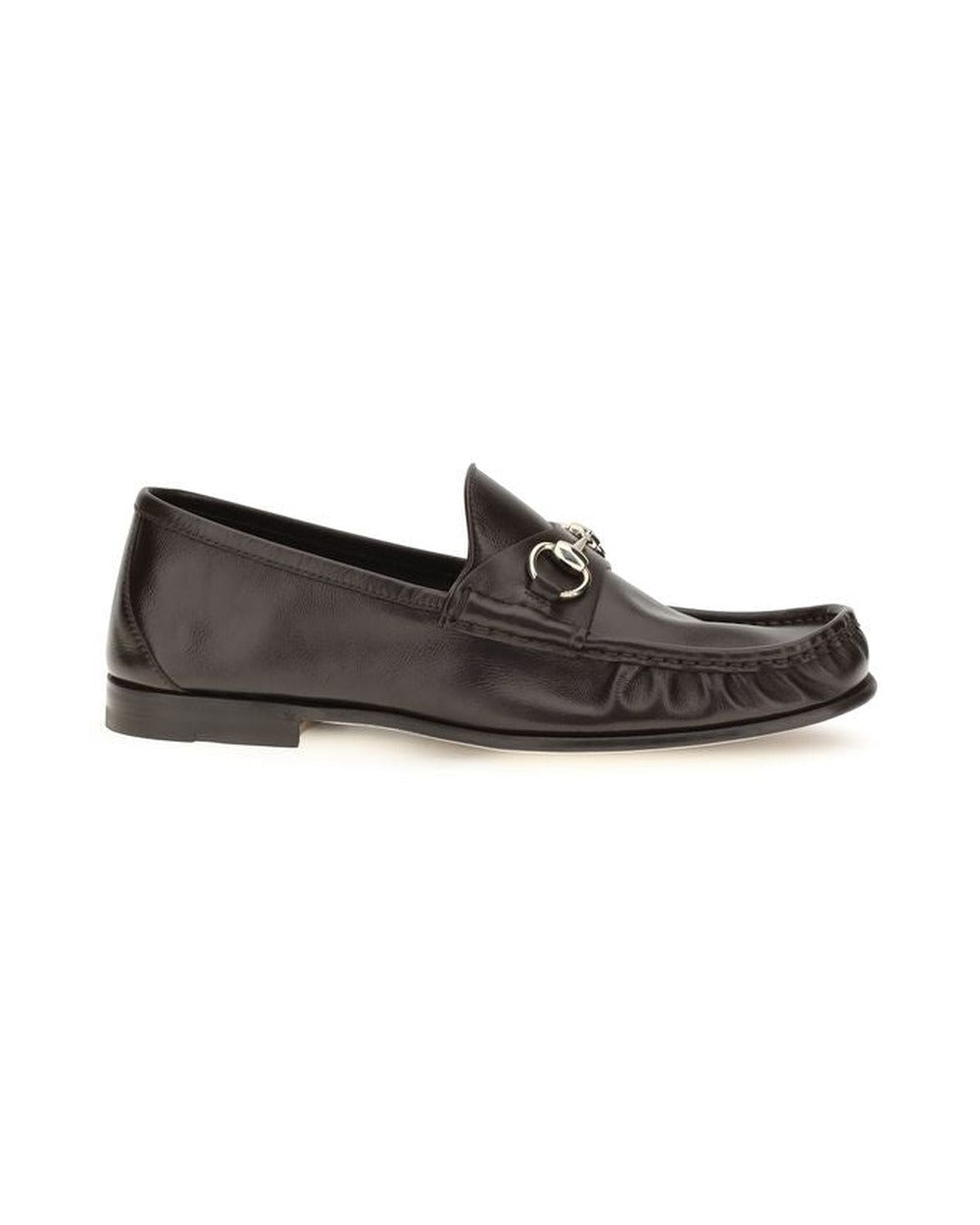Gucci Brown Calf Leather Bos Taurus Slip-On Loafers