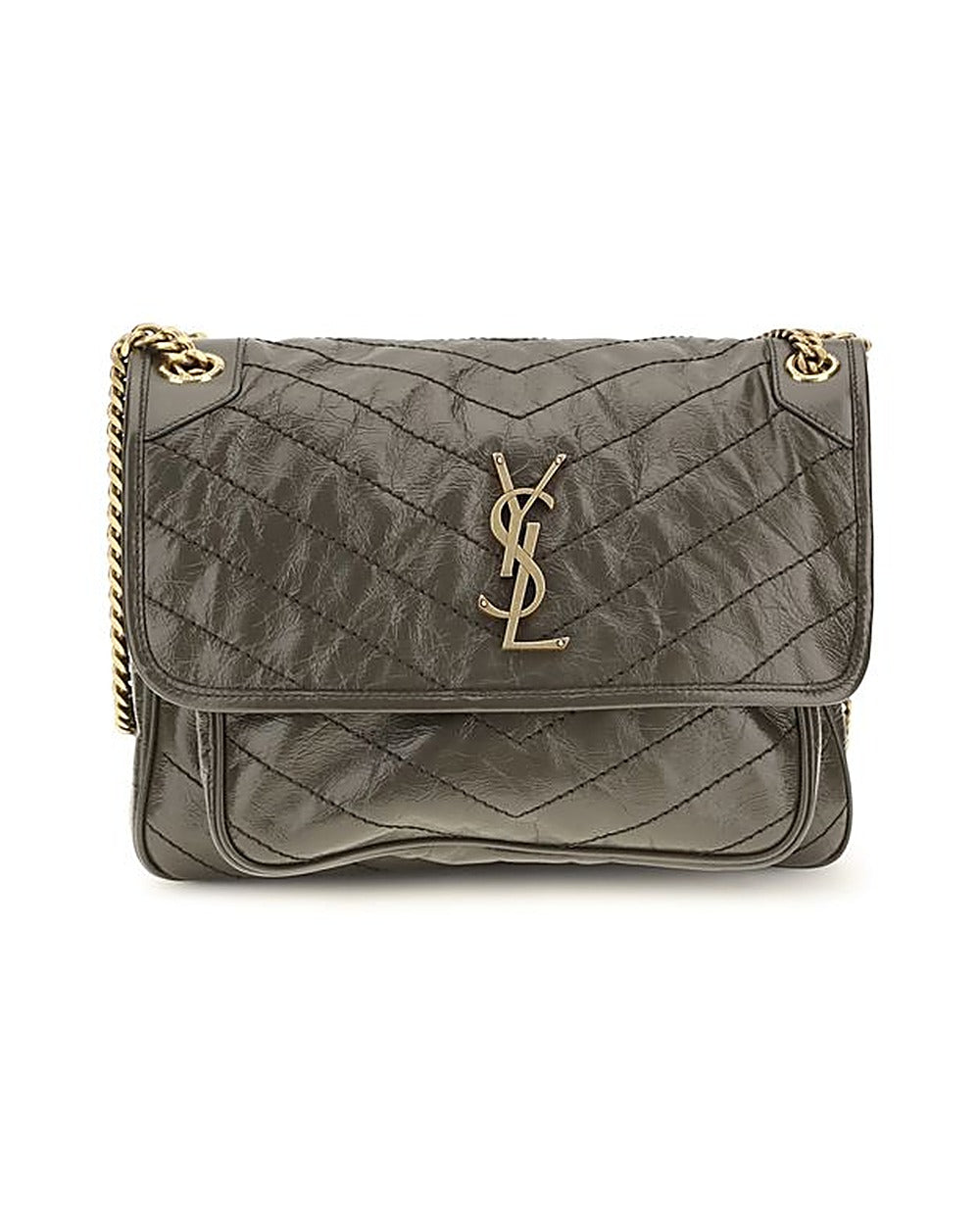 Saint Laurent Bicolor Calf Leather Bos Taurus Shoulder Bag