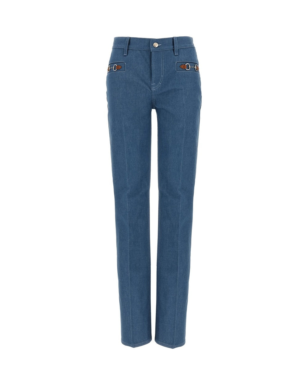 Gucci Blue Cotton Straight-Leg Jeans