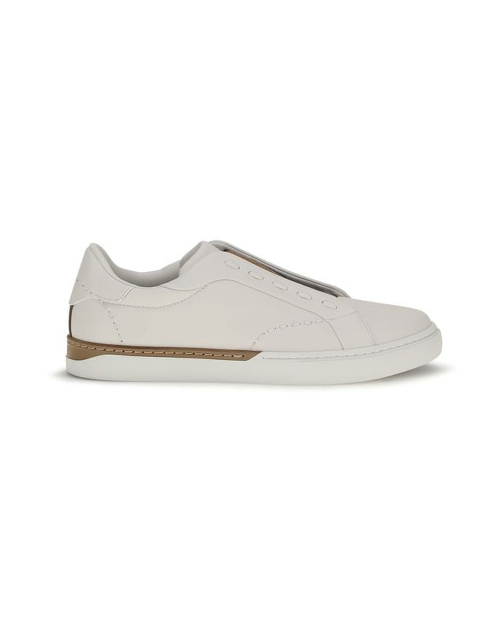 Fendi White Calf Leather Bos Taurus Low Top Sneakers