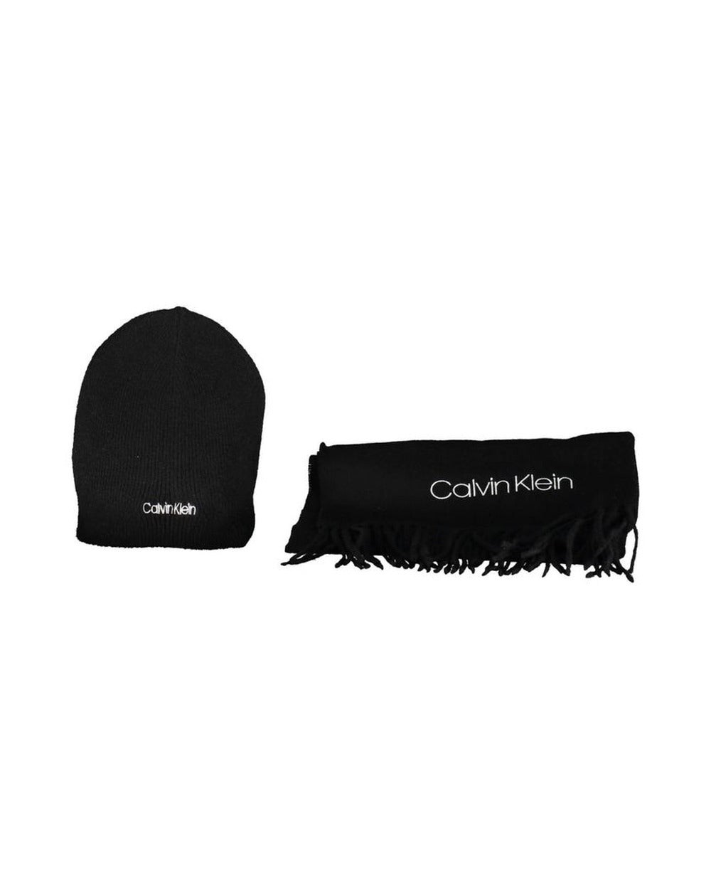 Calvin Klein Nero Acrylic Men Scarf Set