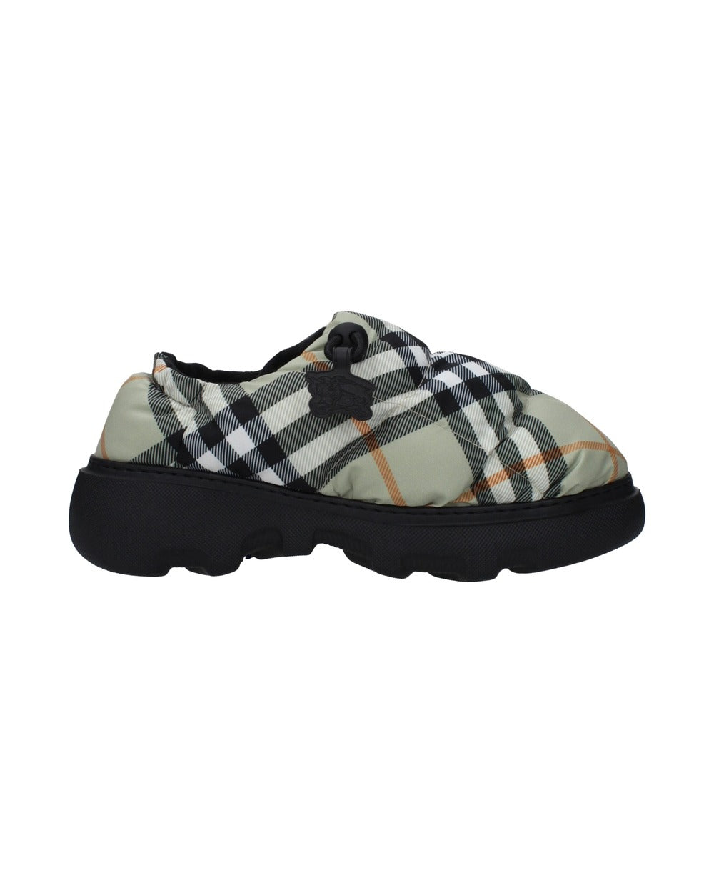 Burberry Green Fabric Slip-On Loafers