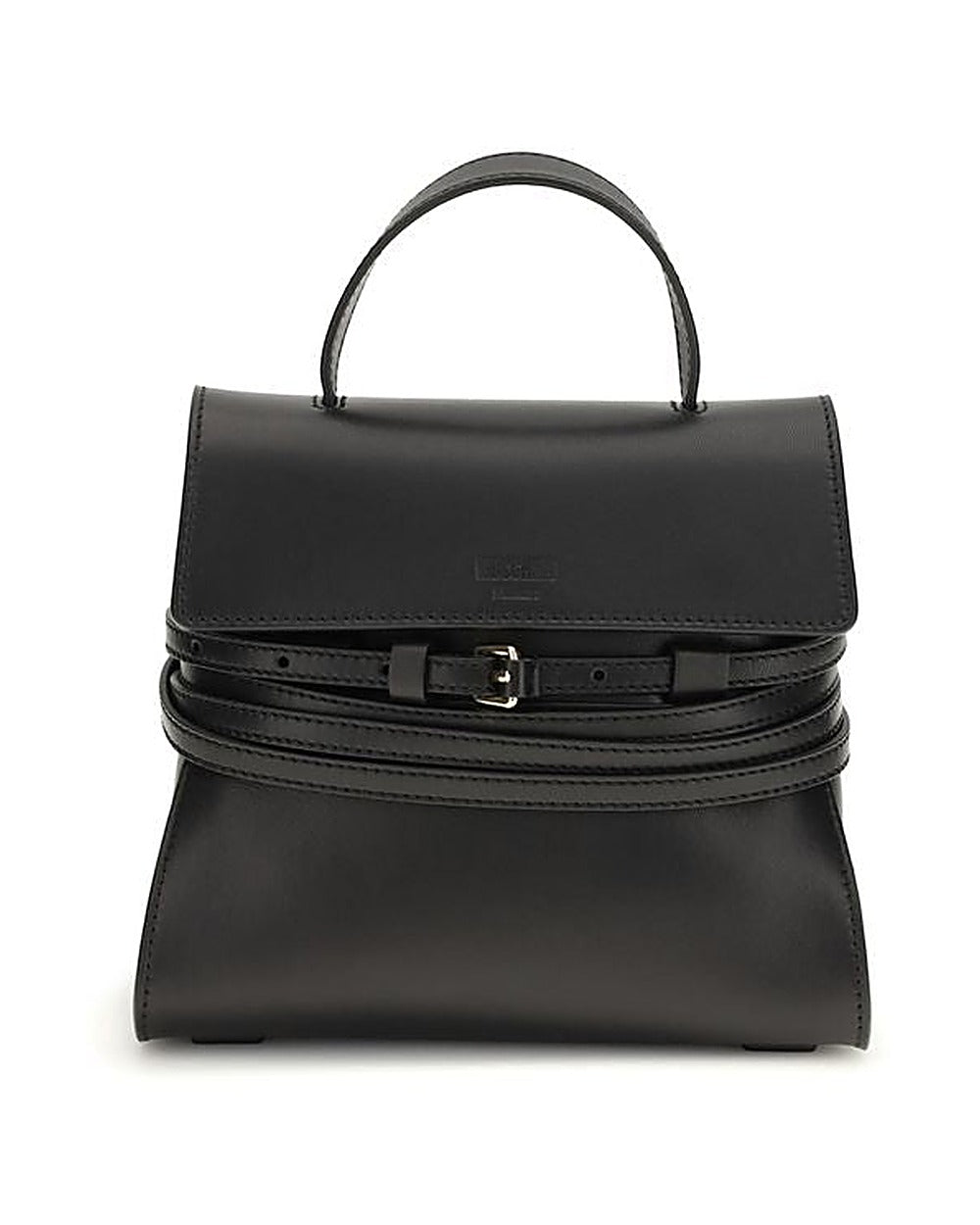 Moschino Black Calf Leather Bos Taurus Handbag