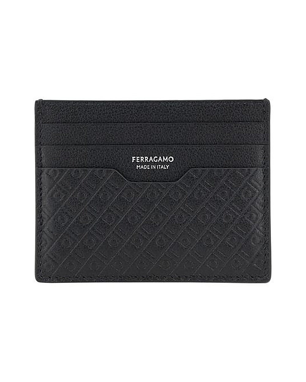 Ferragamo Black Calf Leather Bos Taurus Wallet