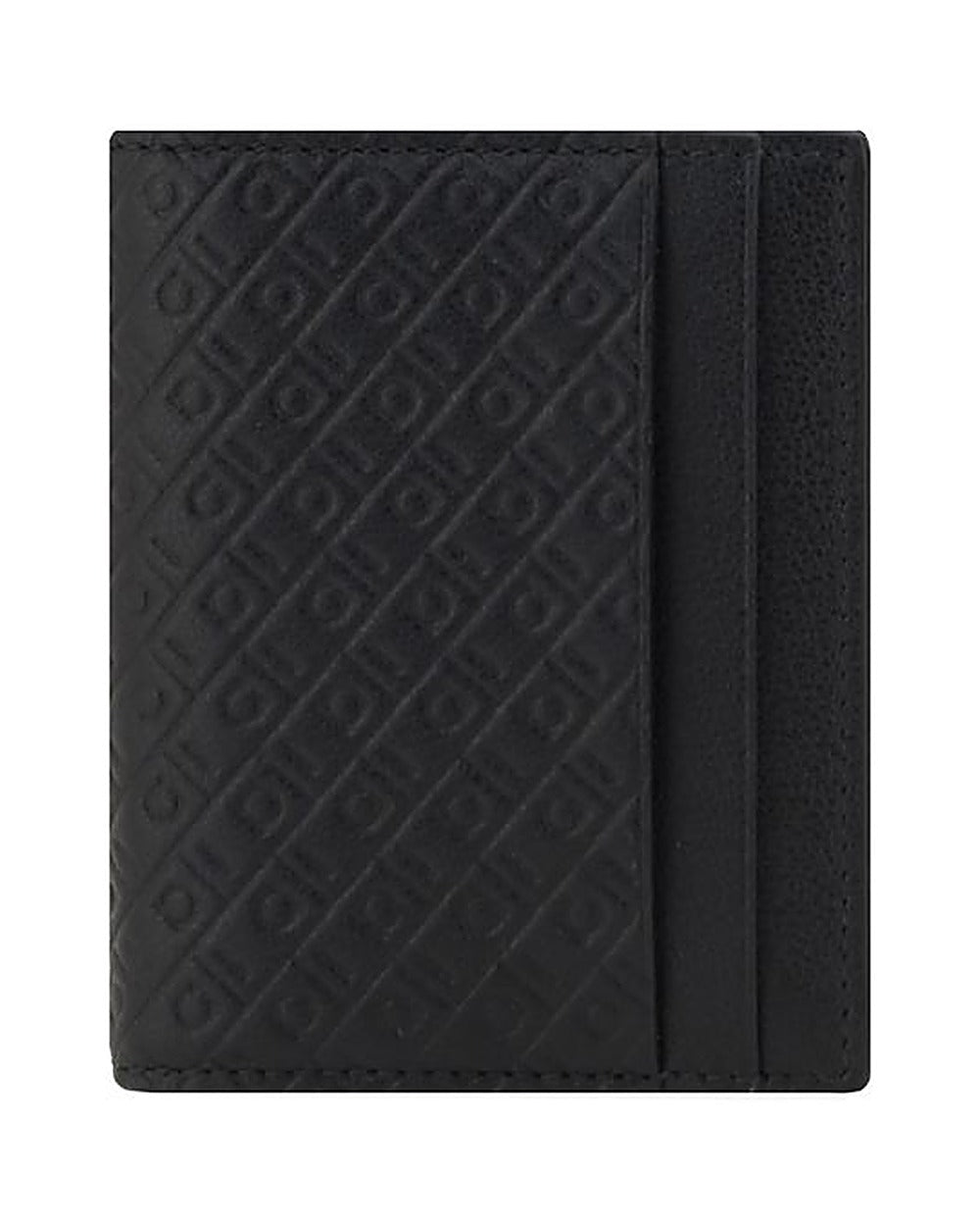 Ferragamo Black Calf Leather Bos Taurus Wallet
