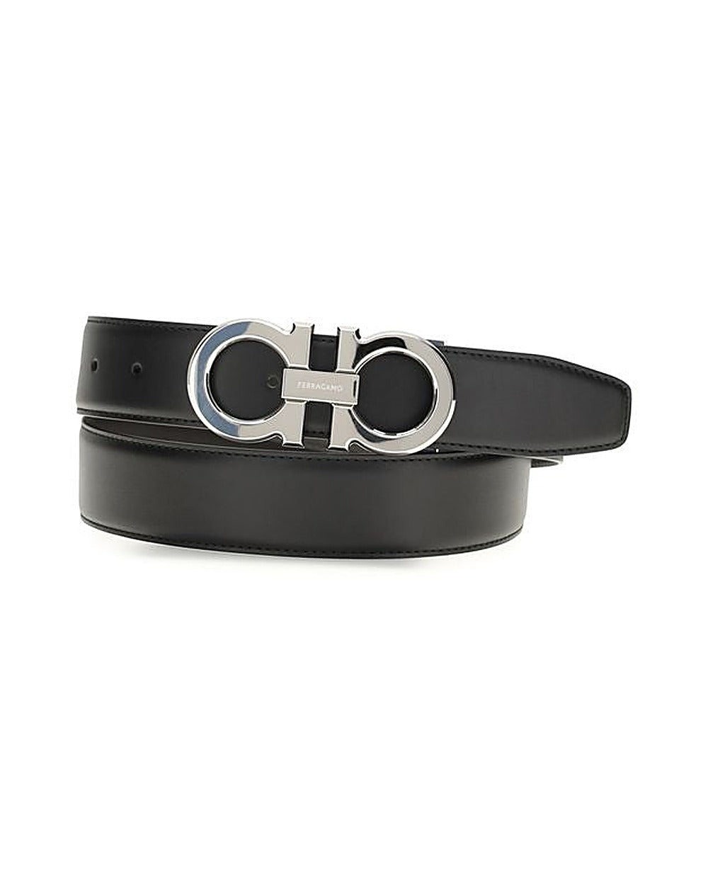 Ferragamo Black Leather Regular Belt