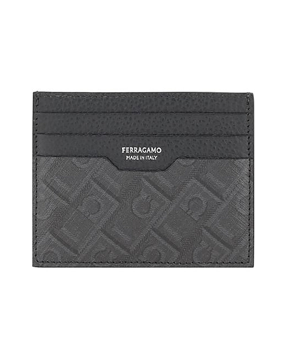 Ferragamo Gray Calf Leather Bos Taurus Wallet