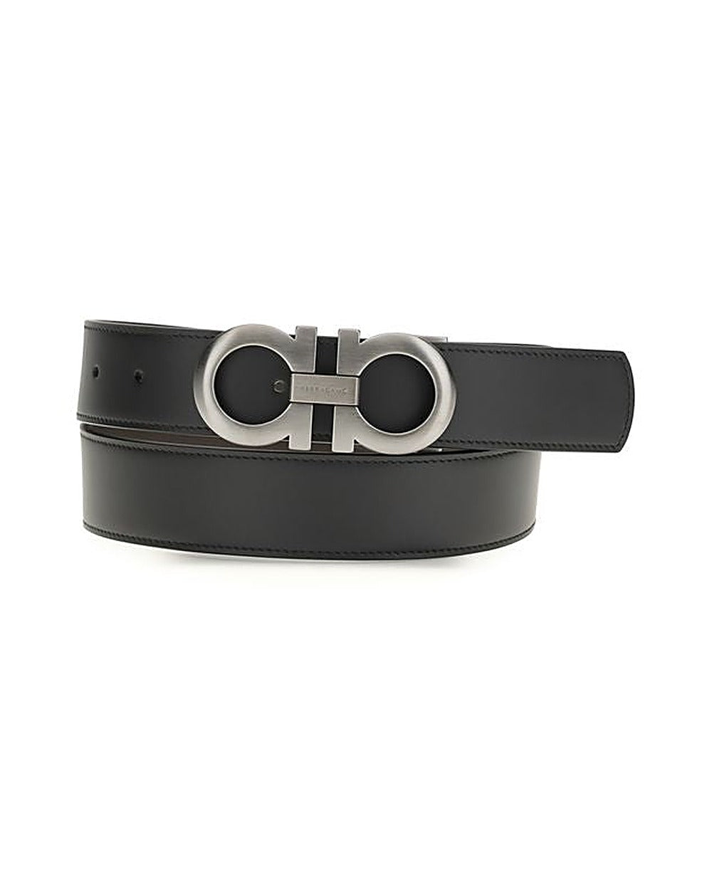 Ferragamo Black Calf Leather Bos Taurus Belt