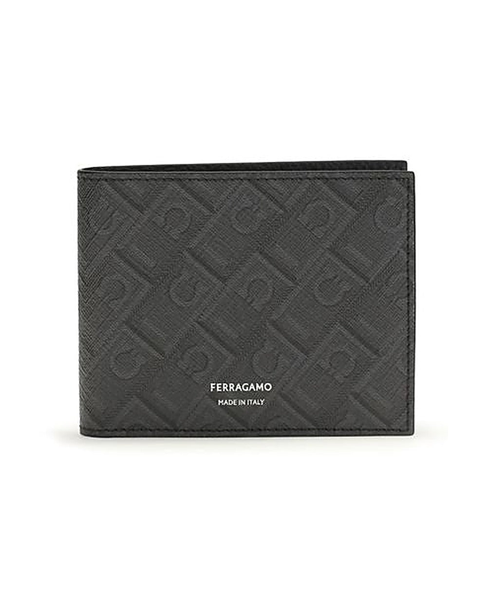 Ferragamo Black Calf Leather Bos Taurus Wallet