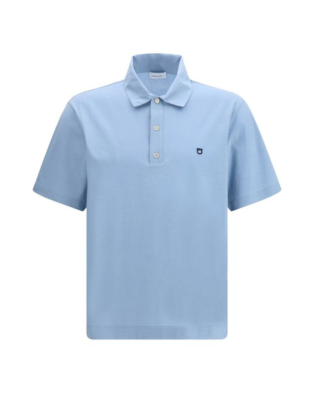 Ferragamo Blue Cotton Polo Shirt
