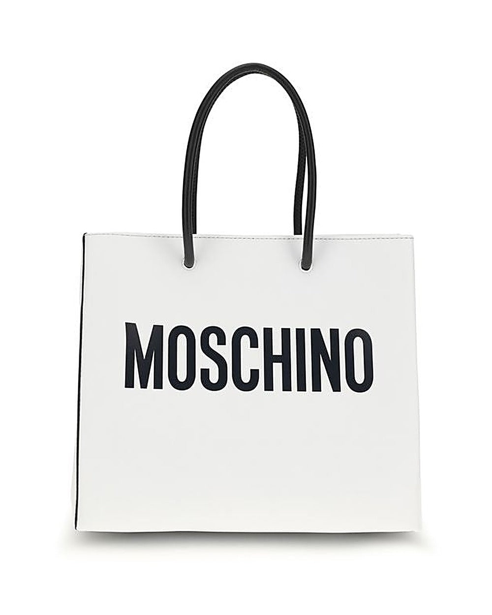 Moschino White Calf Leather Bos Taurus Handbag
