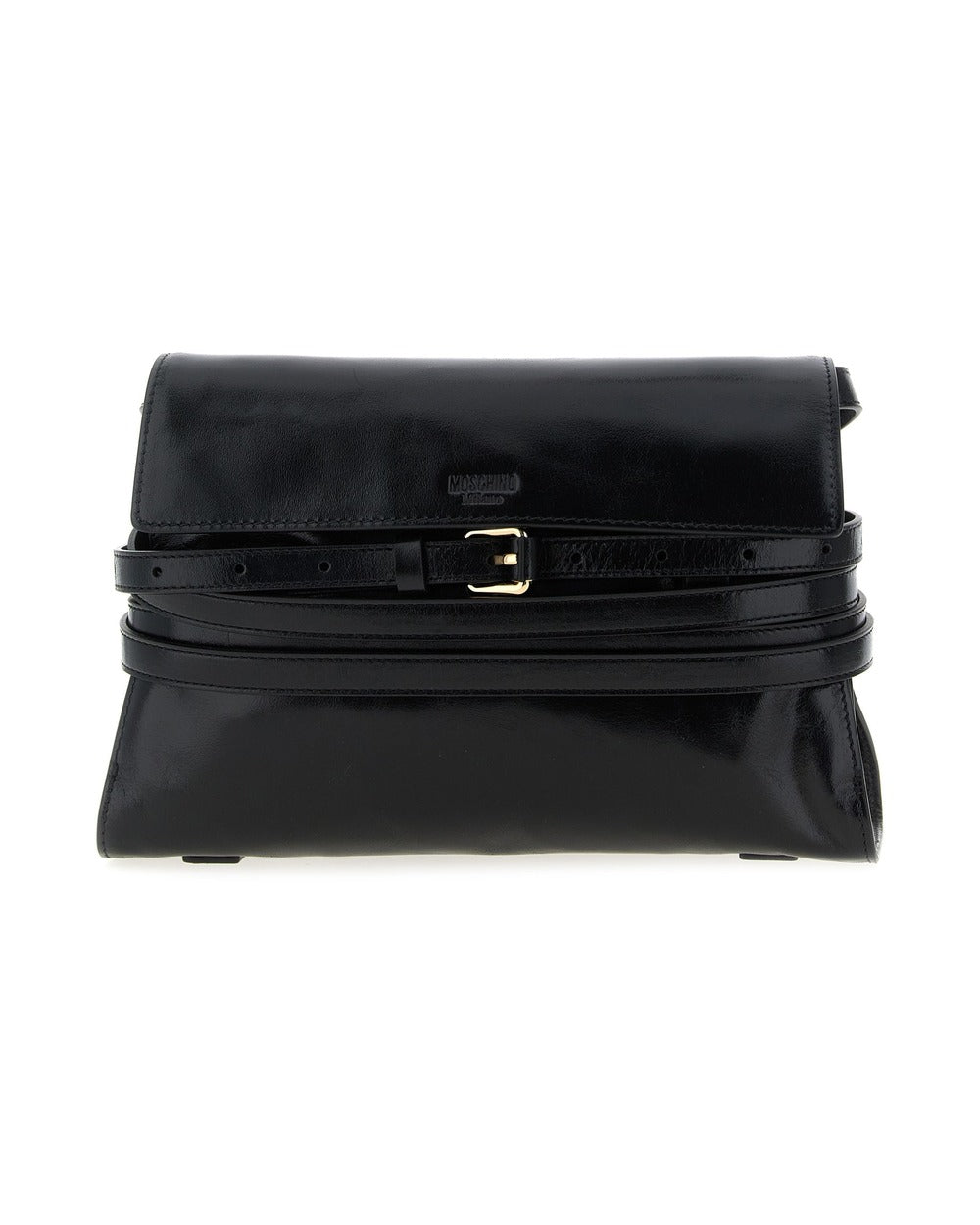Moschino Black Leather Crossbody Bag