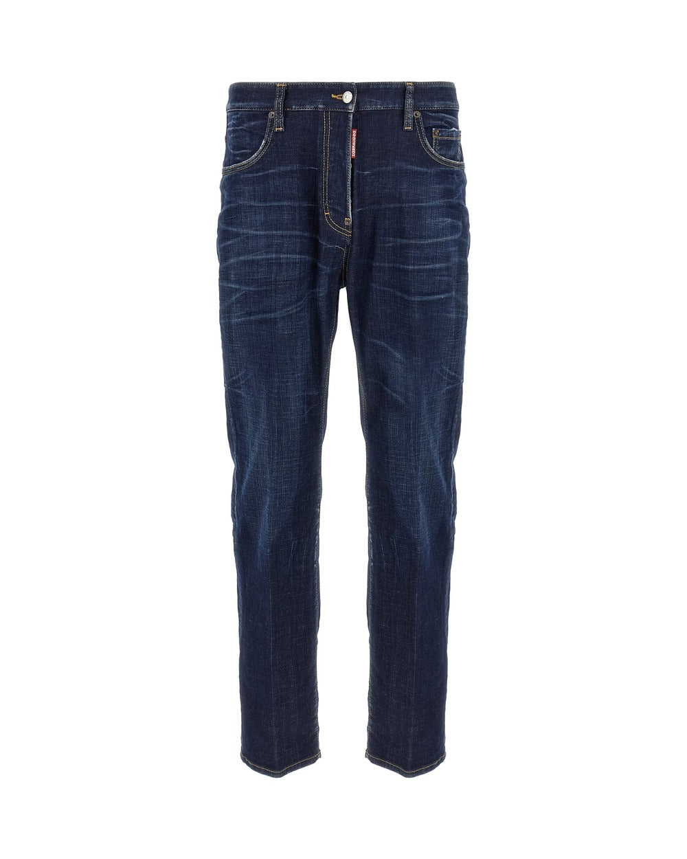 Dsquared² Blue Cotton Straight-Leg Jeans