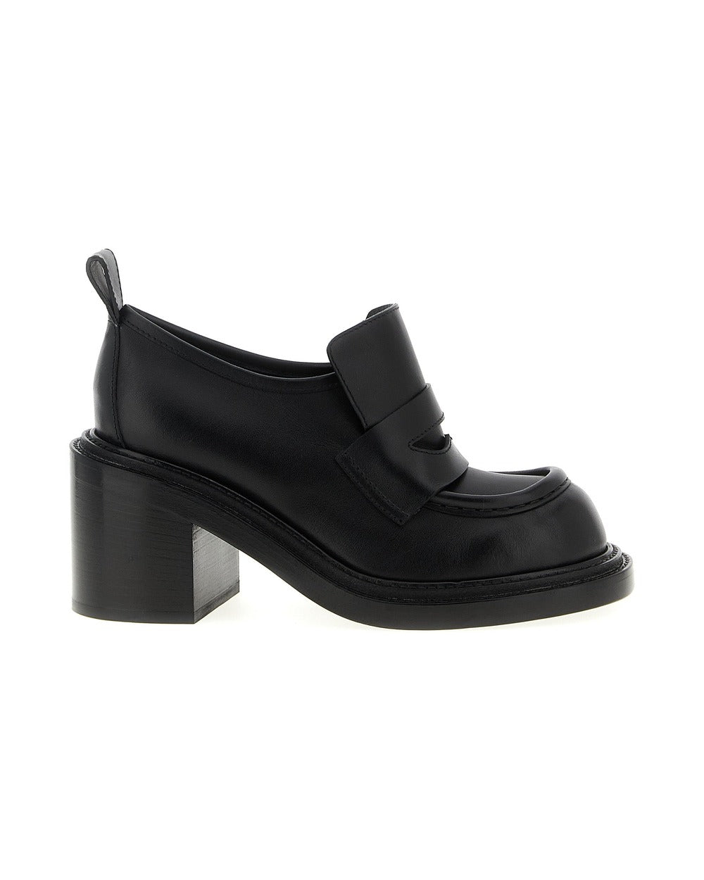 Moschino Black Leather Platform Loafers