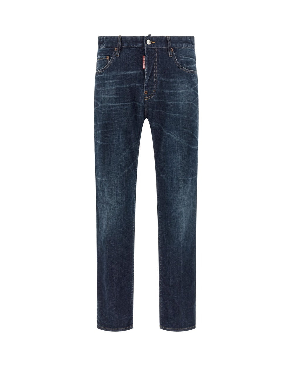 Dsquared² Blue Cotton Straight-Leg Jeans