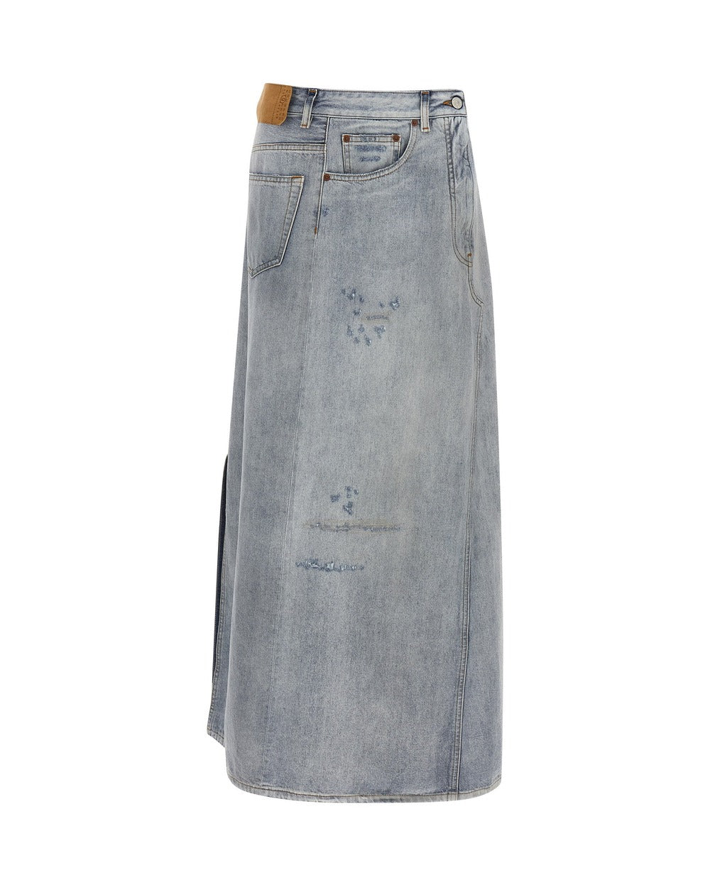 MM6 Maison Margiela Blue Cotton Mini Skirt