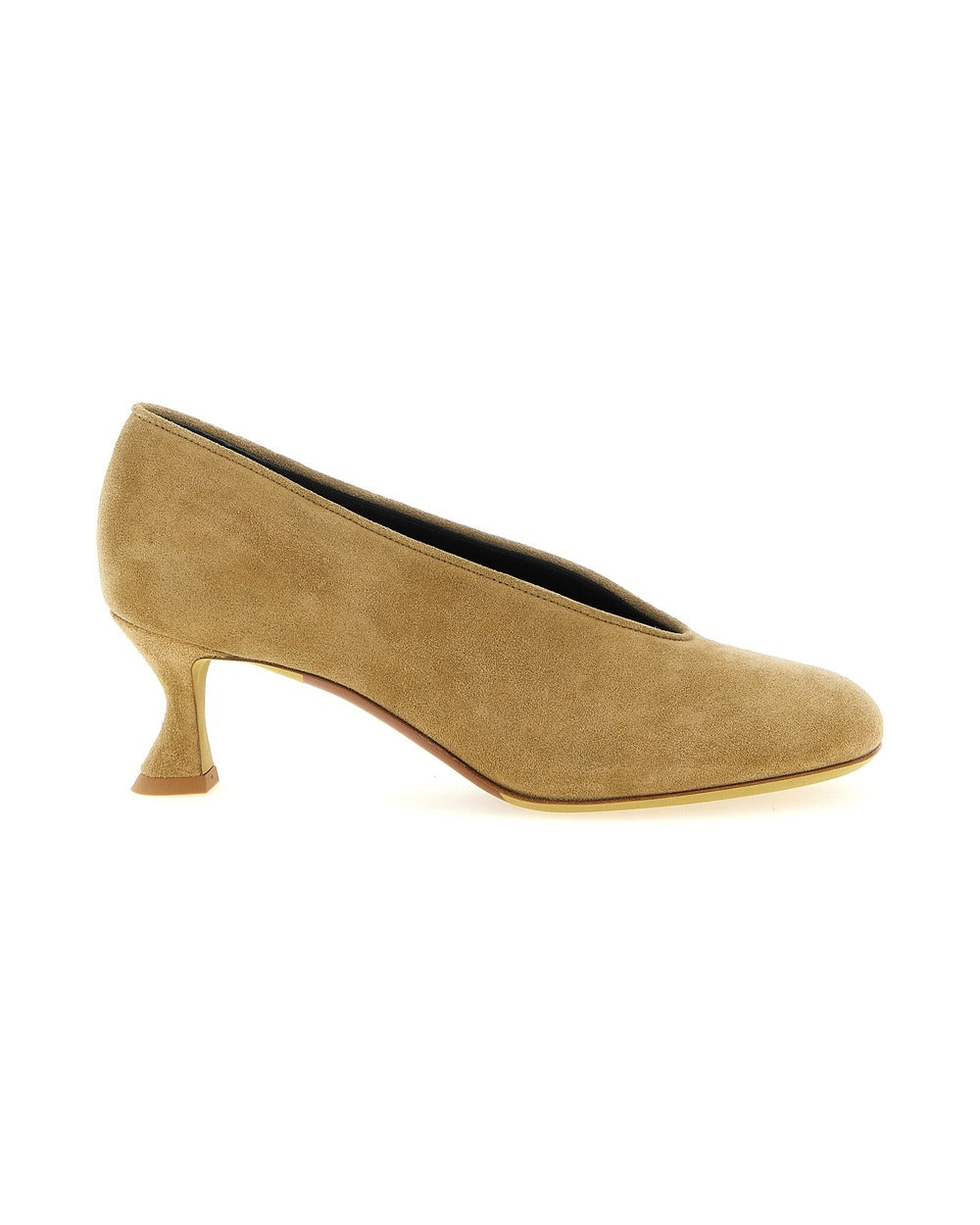 Moschino Beige Calfskin Mid Heel Pumps
