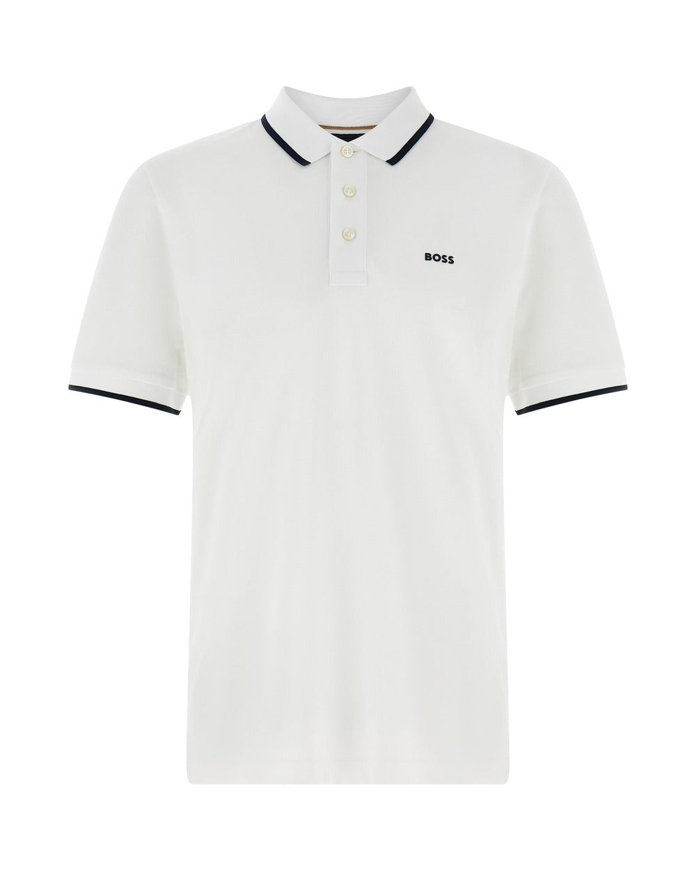 Hugo Boss White Cotton Polo Shirt