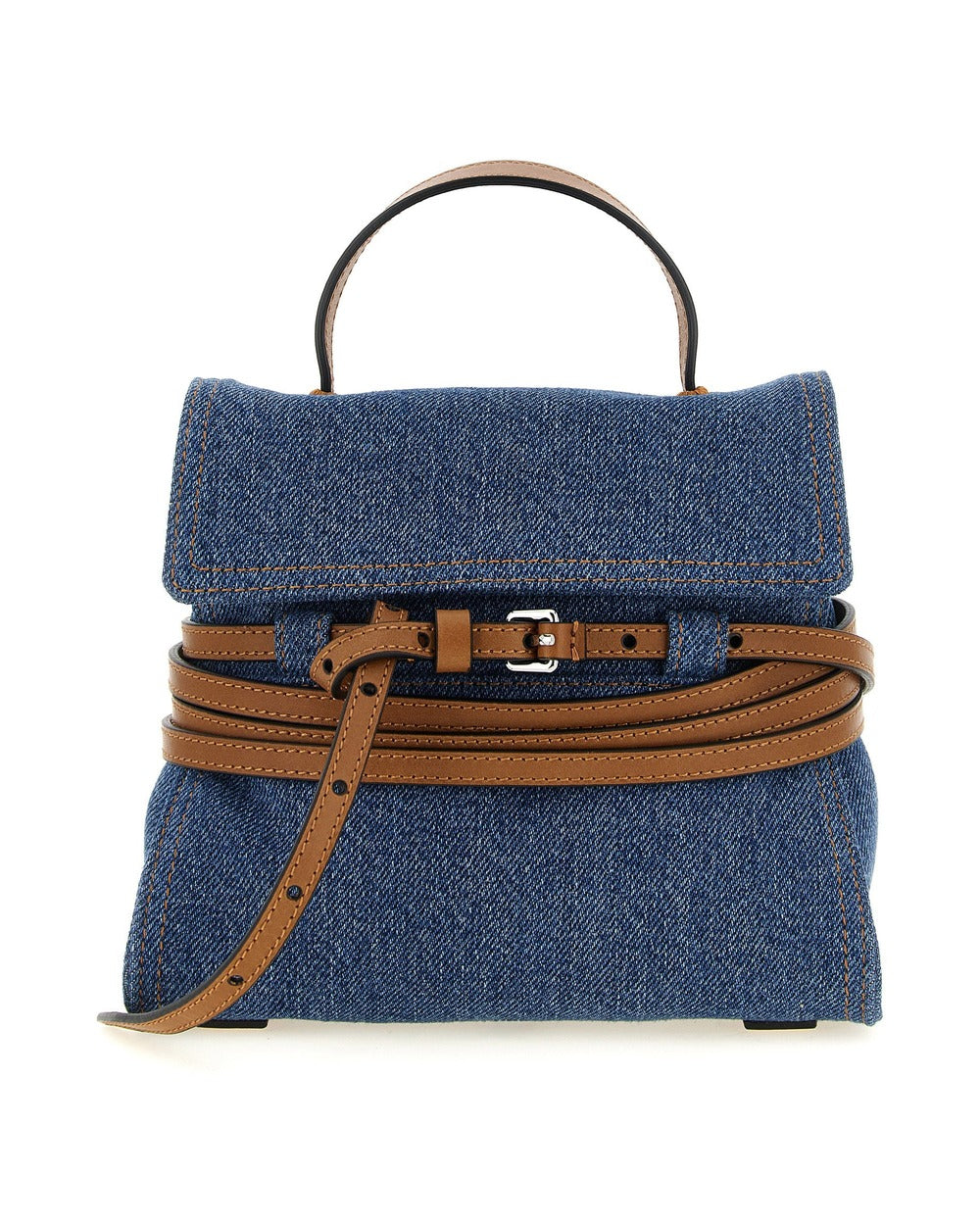 Moschino Blue Cotton Handbag