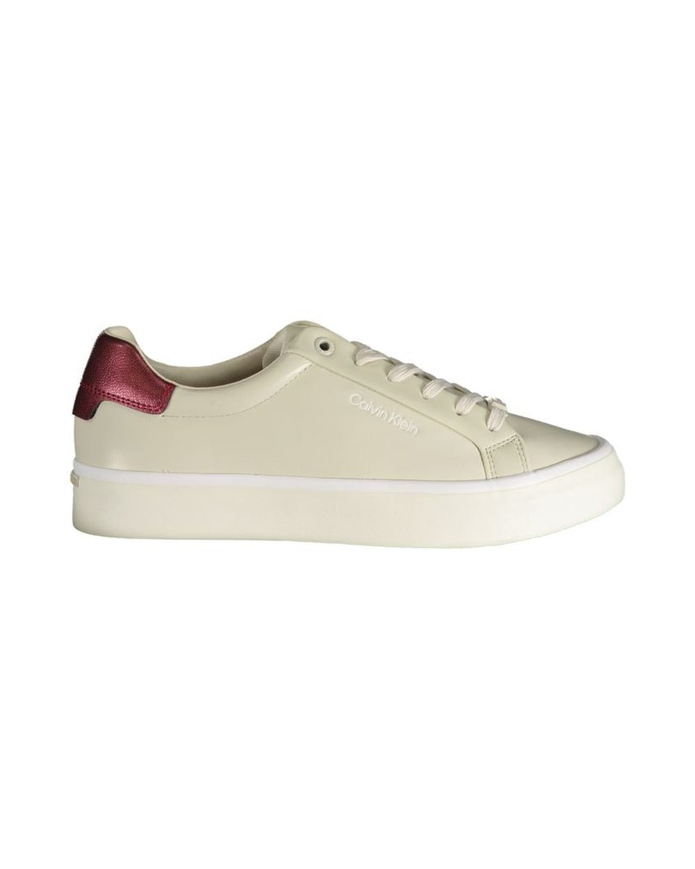 Calvin Klein Beige Leather Women Sneaker
