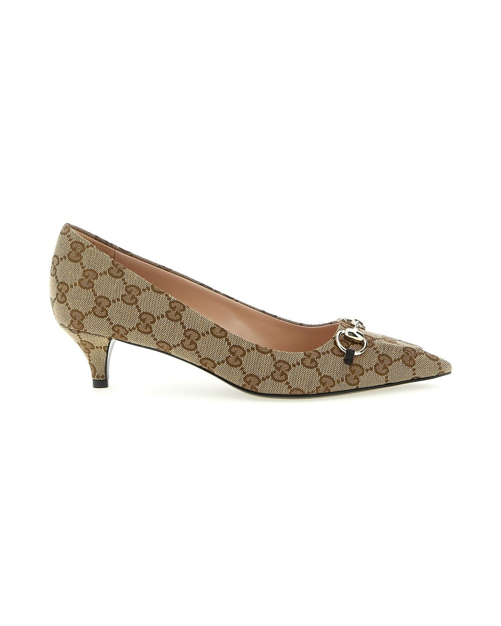 Gucci Beige Polyester Mid Heel Pumps