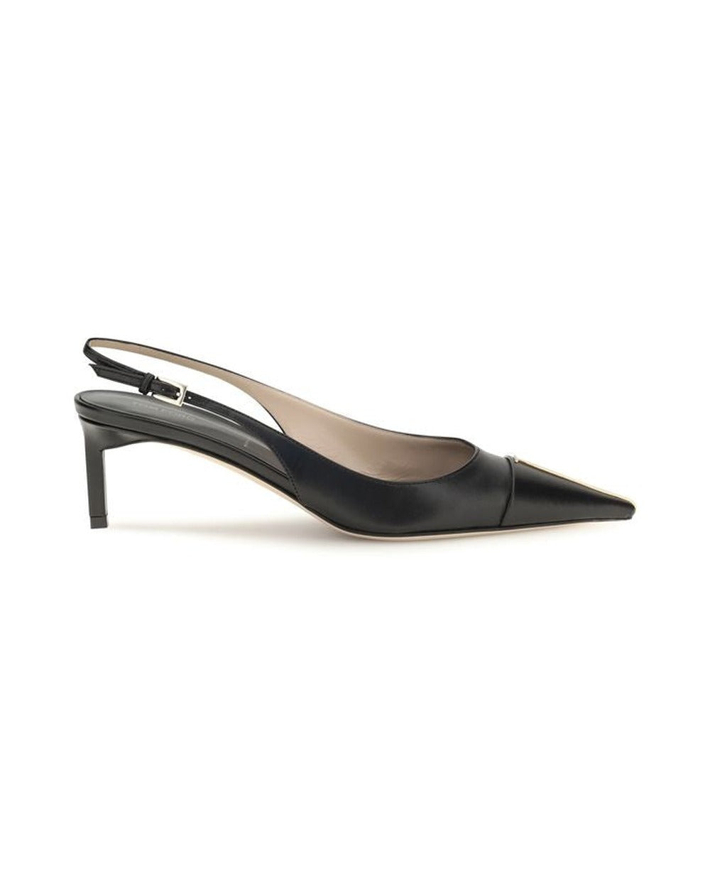 Black Calf Leather Bos Taurus Mid Heel Pumps