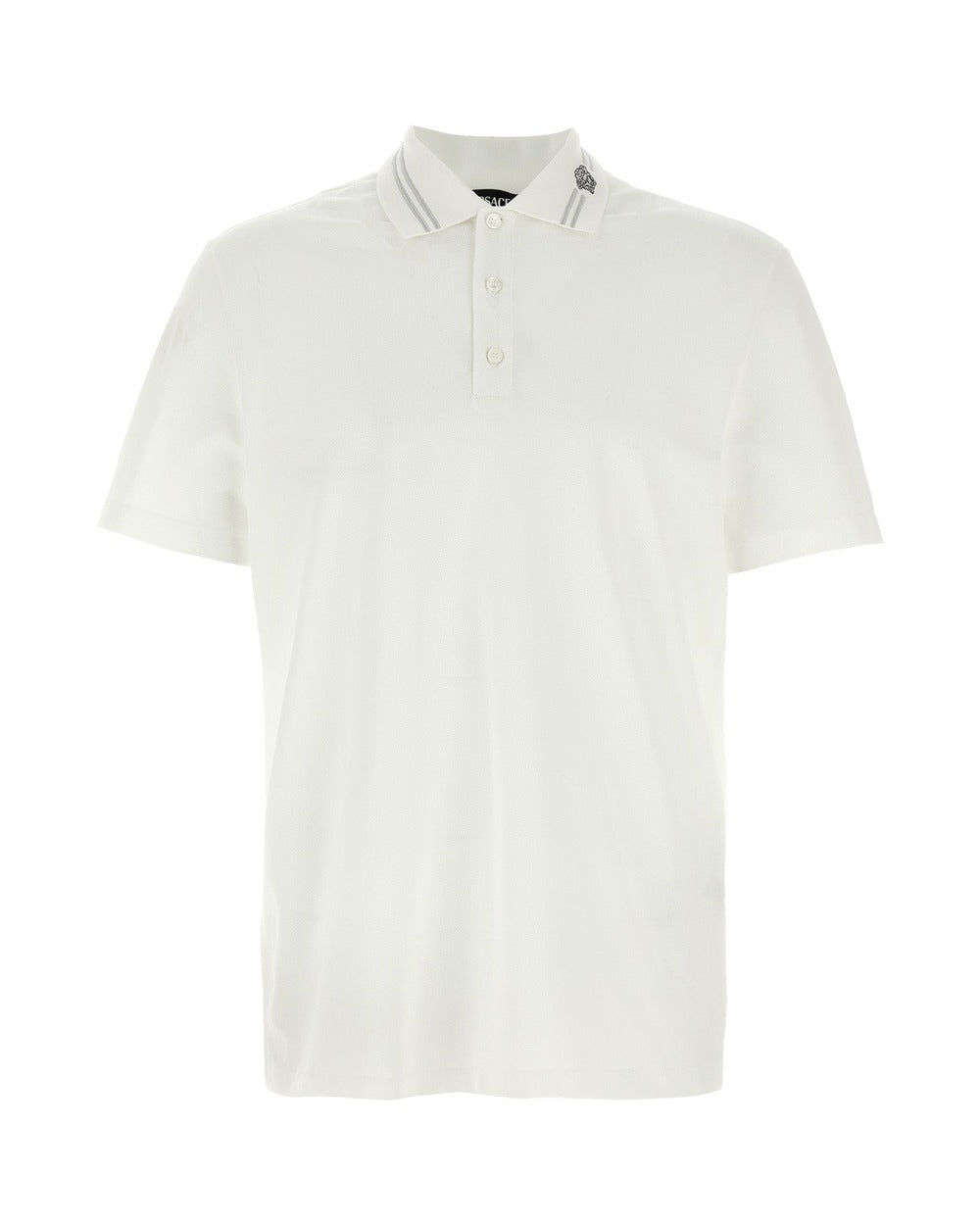 Versace White Cotton Polo Shirt