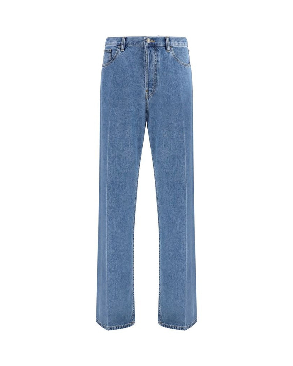 Valentino Garavani Blue Cotton Straight-Leg Jeans
