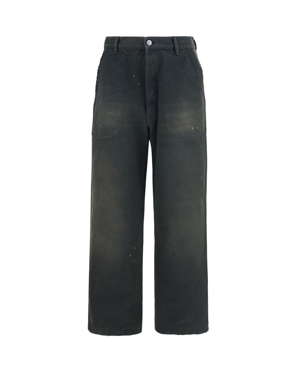 Gray Cotton Casual Pants
