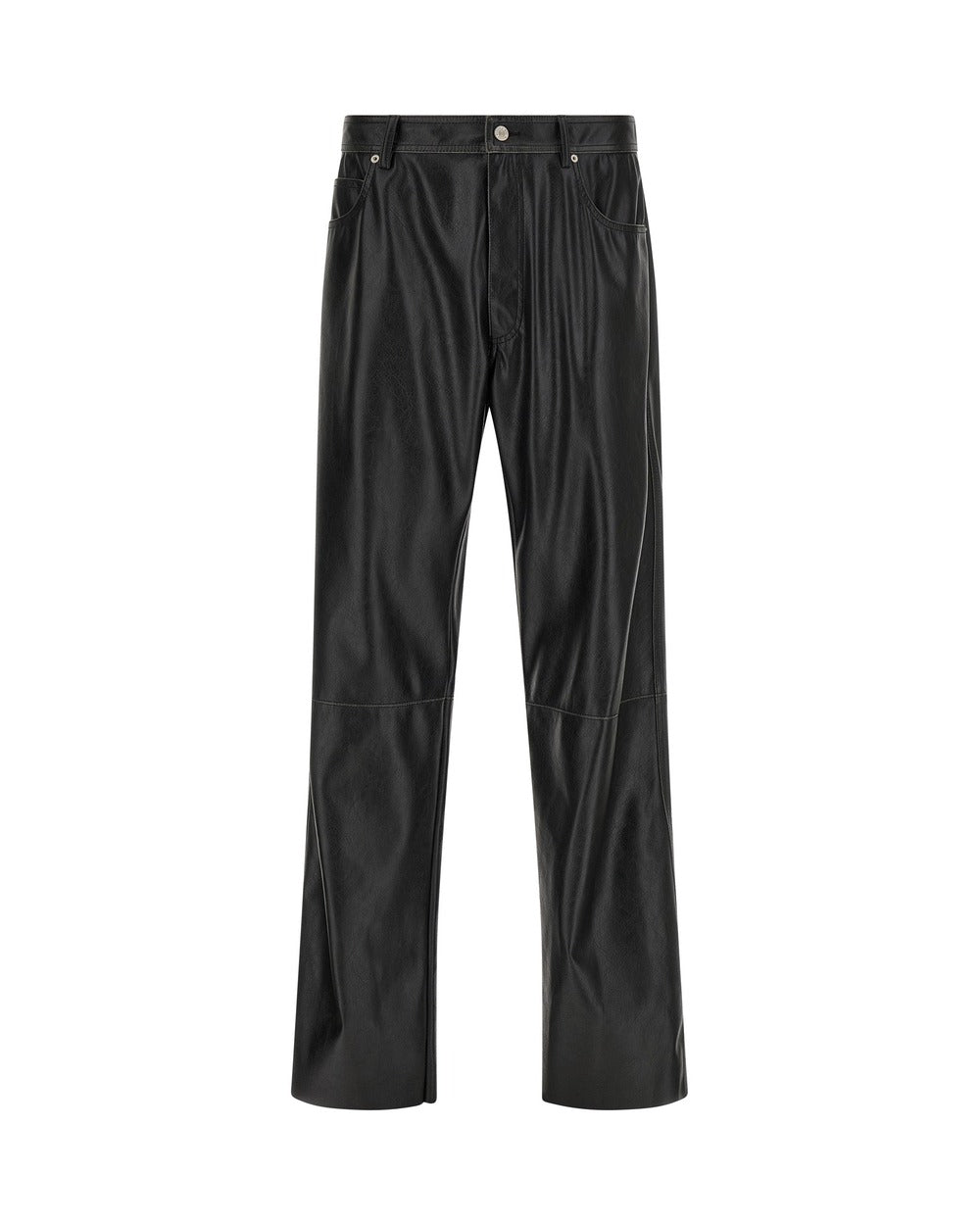 Black Polyester Casual Pants