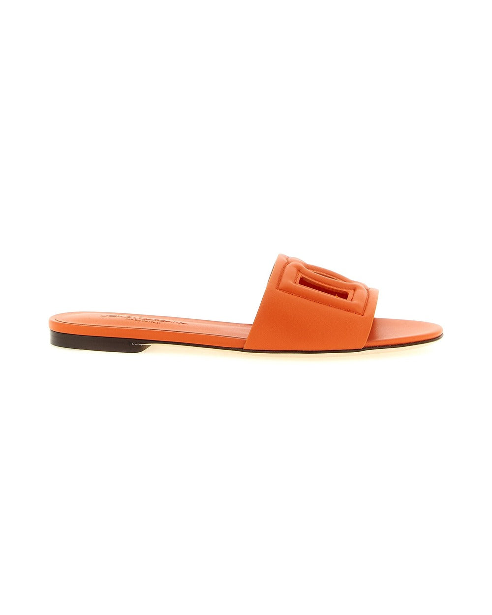 Orange Calfskin Slides