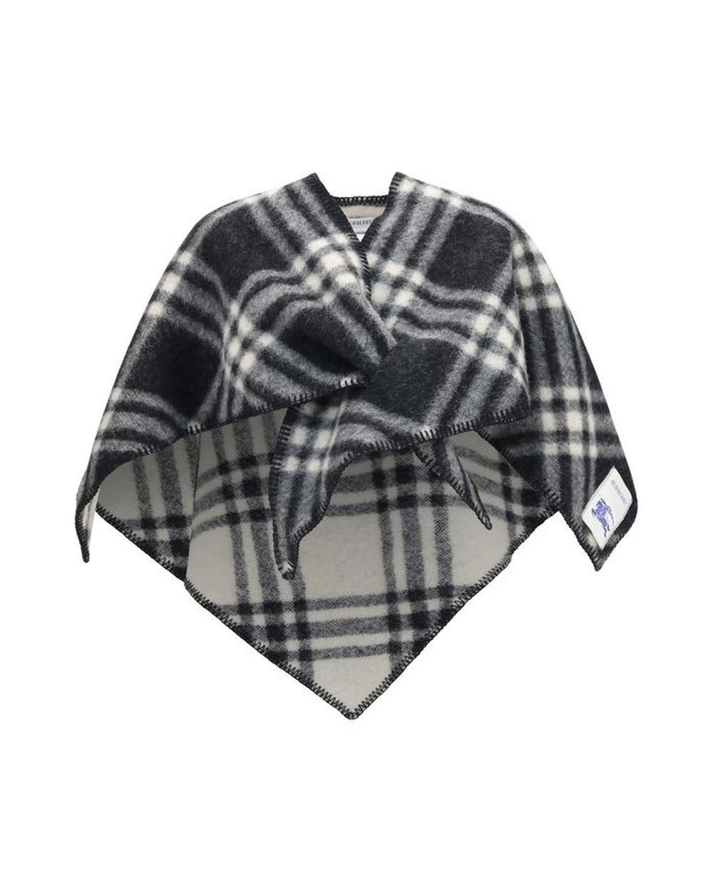 Burberry Gray Wool Oves Aries Scarf