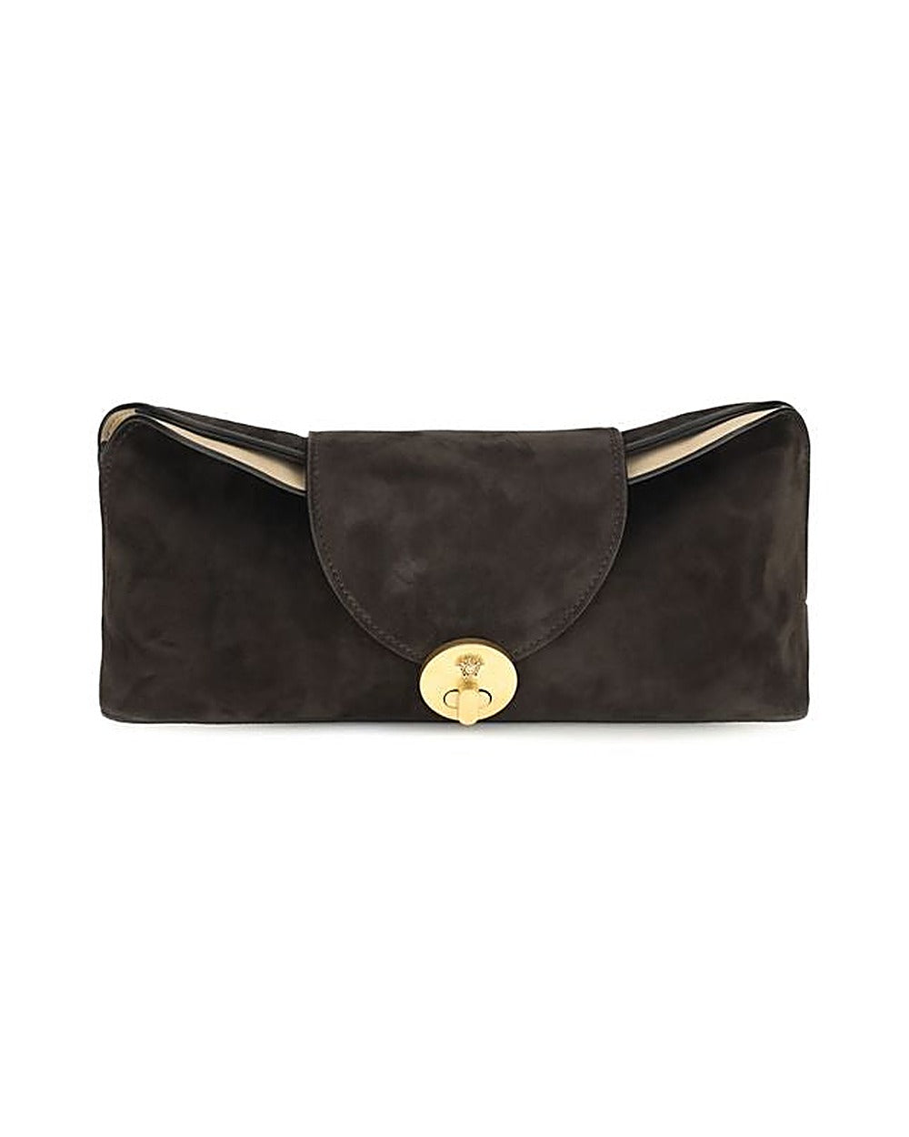 Versace Brown Calf Leather Bos Taurus Clutch Bag