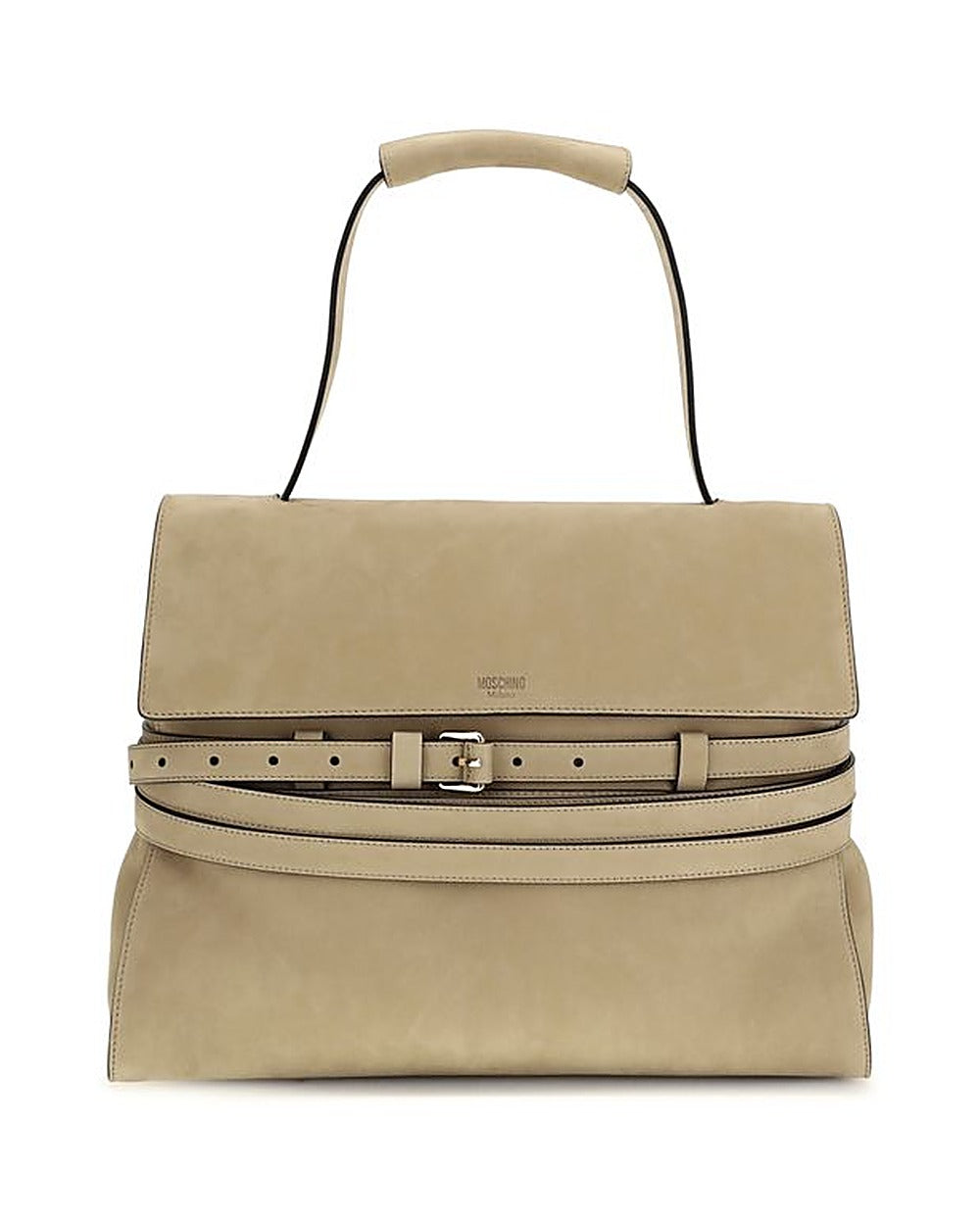 Moschino Beige Calf Leather Bos Taurus Handbag