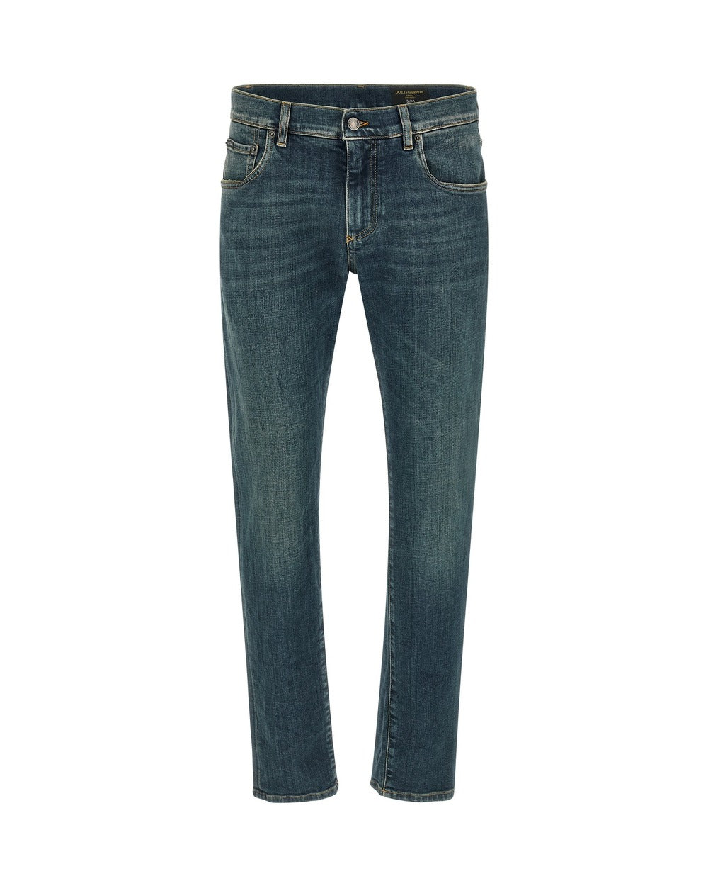 Dolce & Gabbana Blue Cotton Slim Fit Jeans