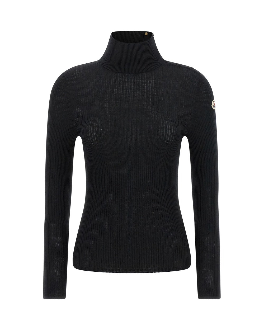 Moncler Black Virgin Wool Cardigan