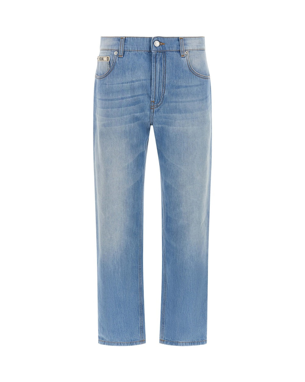 Moschino Blue Cotton Straight-Leg Jeans