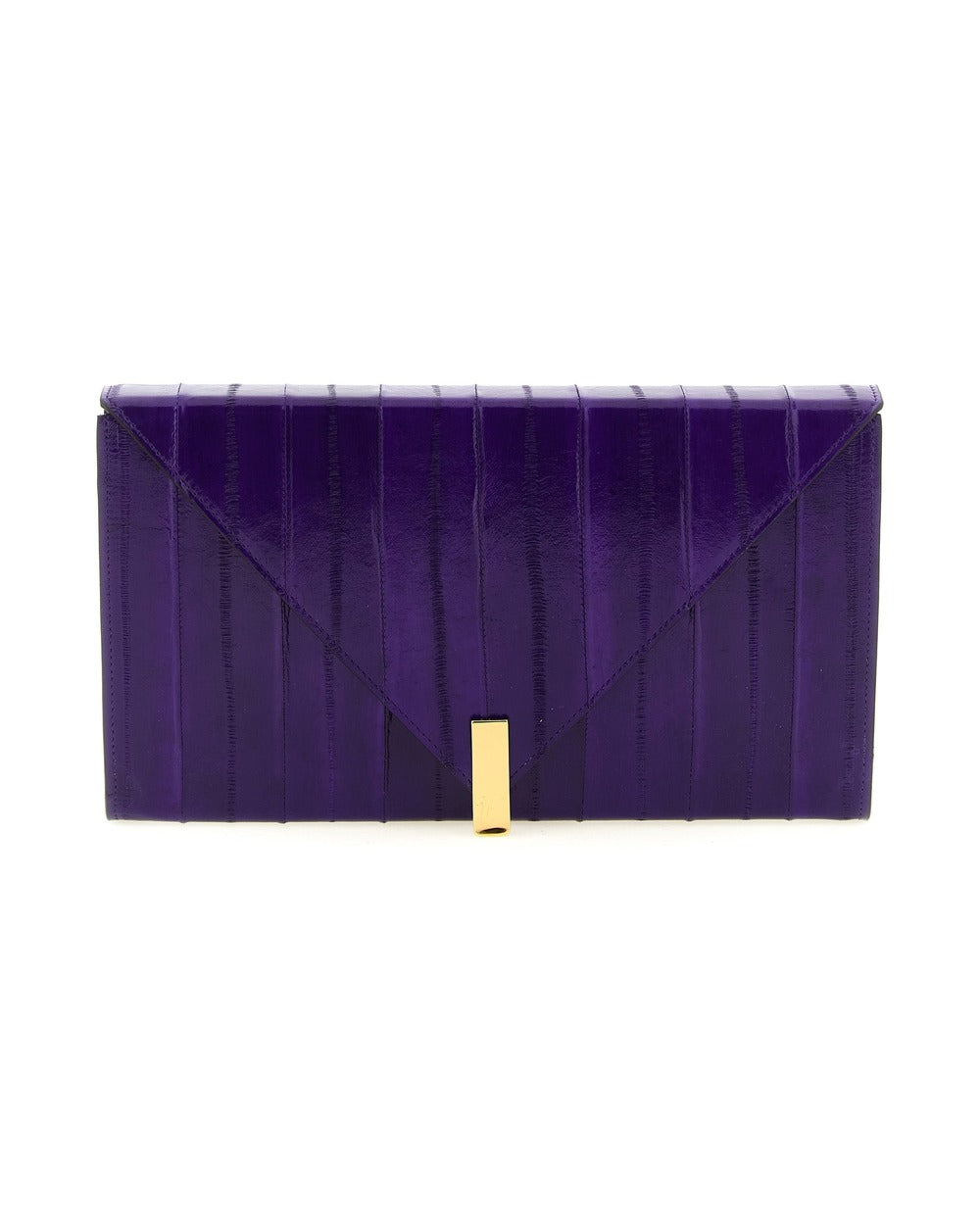 Giuseppe Zanotti Purple Leather Clutch Bag